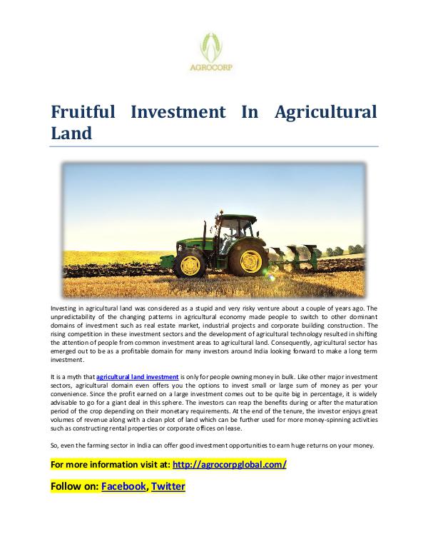 landbase (p) limited fruitful investment in agricultural land