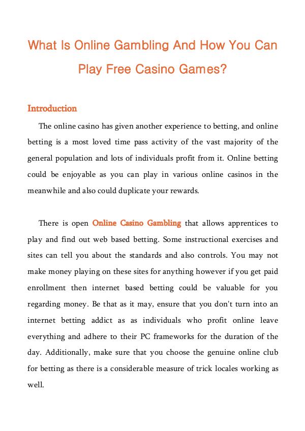 Make Money From Free Casino Bets